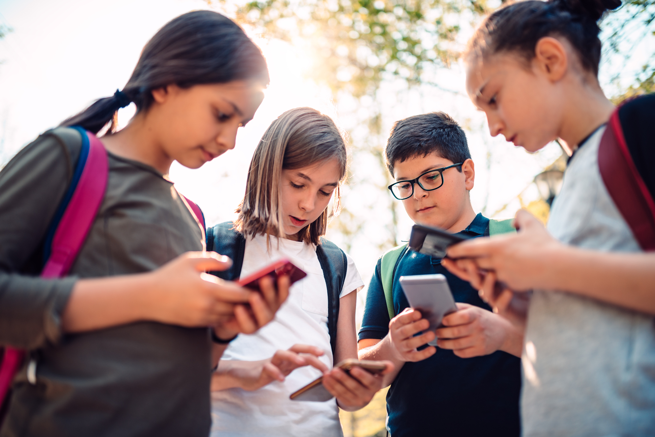 Children on phones