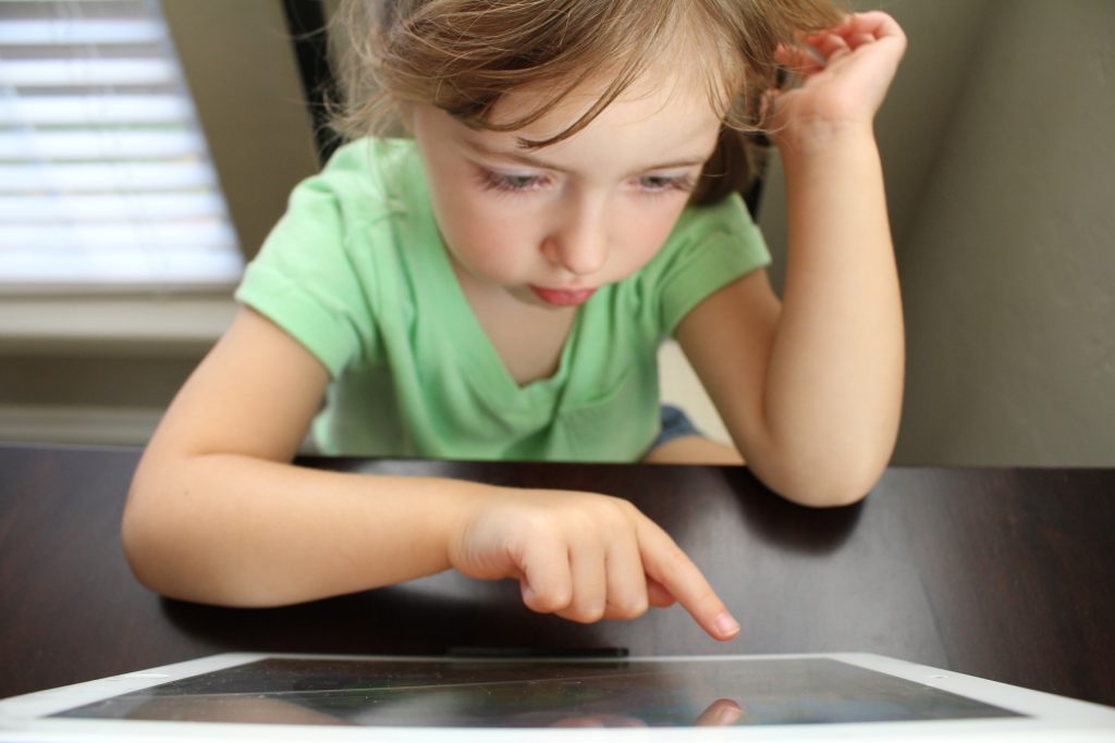 Child using tablet