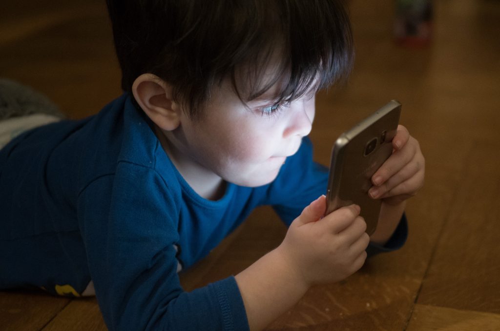 Child using phone