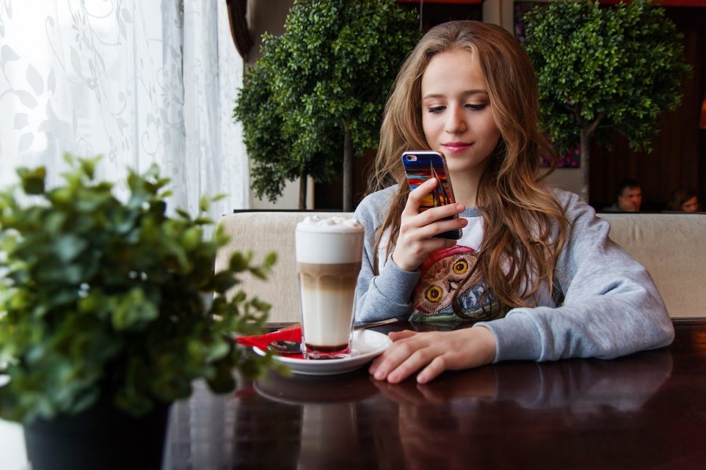 Girl drinking coffee